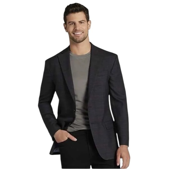 Kenneth Cole Awareness Dark Gray Sport Coat Size 42R Slim Fit Two Button Blazer